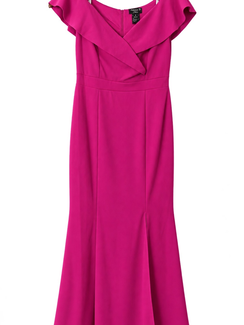 Alexa B Nites Fuchsia Ruffle Formal Maxi Dress Size 8 NWOT